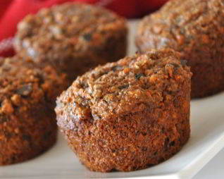 Морковные маффины с отрубями и льняным семенем