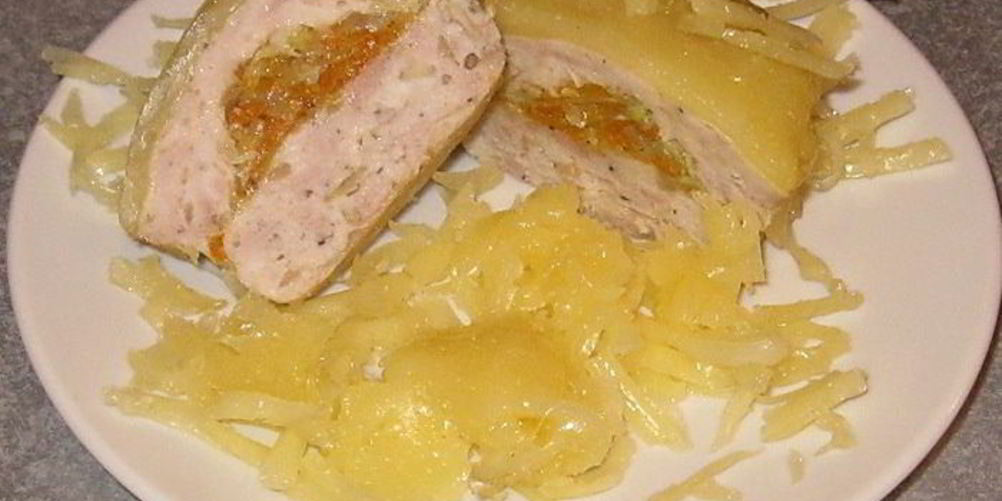 Рецепт мясные маффины с овощной начинкой