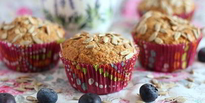 ореховые маффины с отрубями и семечками