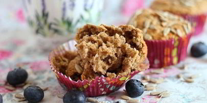 ореховые маффины с отрубями и семечками