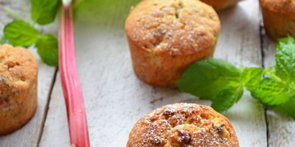Рецепт ревенные маффины с мятой и миндалем