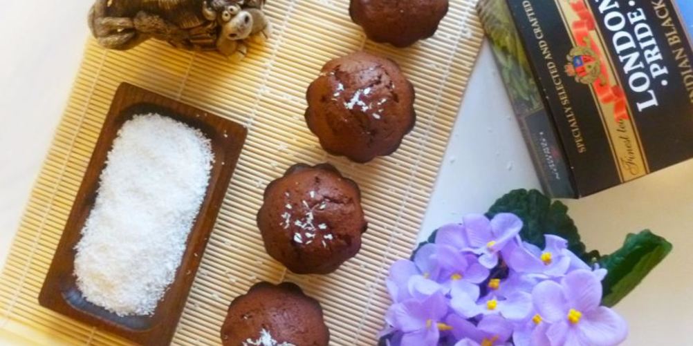 Рецепт шоколадные маффины с кокосом