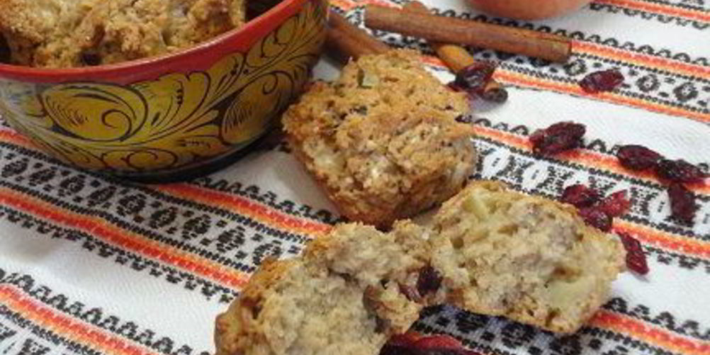 Рецепт яблочные маффины с вишней