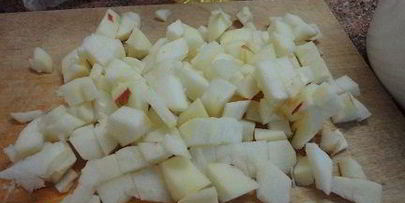 яблочные маффины с вишней