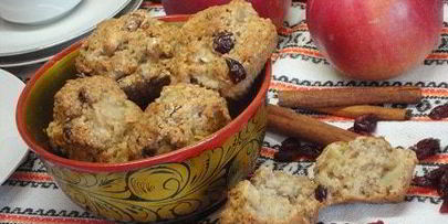 яблочные маффины с вишней