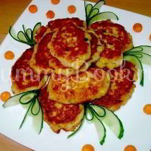 Рецепт Кукурузные оладьи с курицей