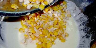 кукурузные оладьи с курицей