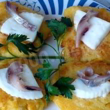 Рецепт Кукурузные оладьи с сыром Моцарелла