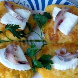 Кукурузные оладьи с сыром Моцарелла