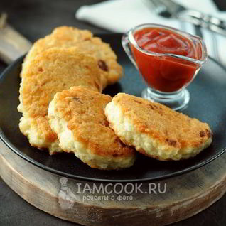 Куриные оладьи с крахмалом и майонезом