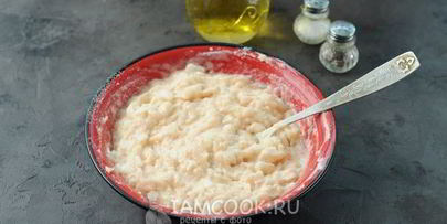 куриные оладьи с крахмалом и майонезом