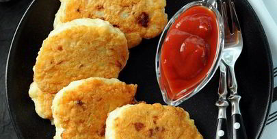 куриные оладьи с крахмалом и майонезом