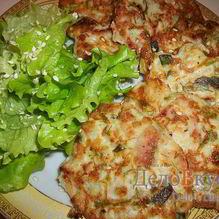 Рецепт Оладушки с капустой, свининой и зеленью