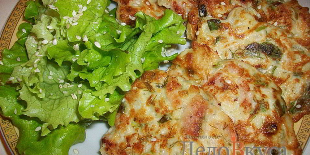 Рецепт оладушки с капустой, свининой и зеленью