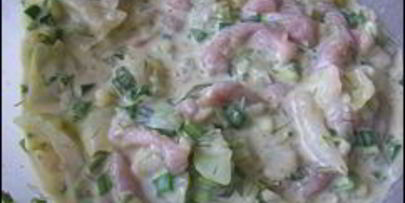 оладушки с капустой, свининой и зеленью