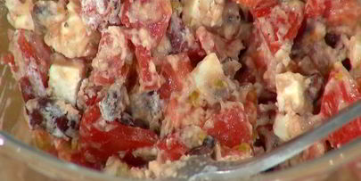 оладушки с помидорами и сыром