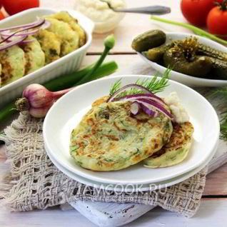 Оладьи из кабачков на простокваше