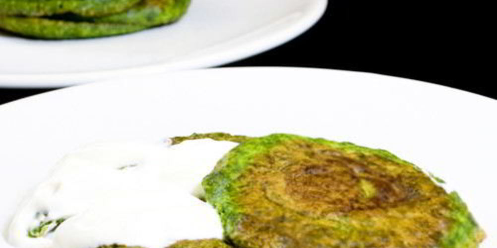 Рецепт оладьи из шпината и спаржи