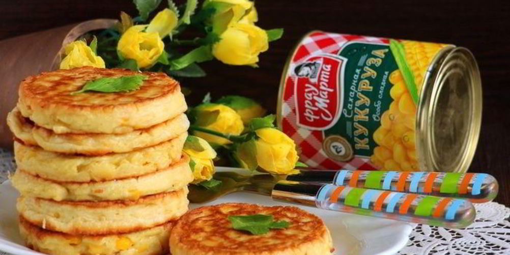 Рецепт оладьи из сладкой кукурузы