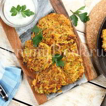 Рецепт Оладьи из ячневой крупы с йогуртовым соусом