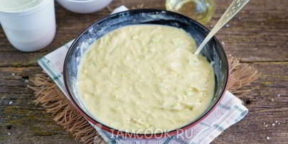 оладьи с яблоком и кабачком