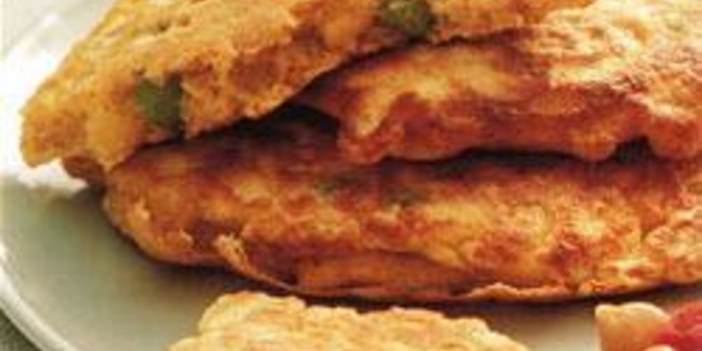 Рецепт пикантные оладьи с кукурузой и зеленым горошком