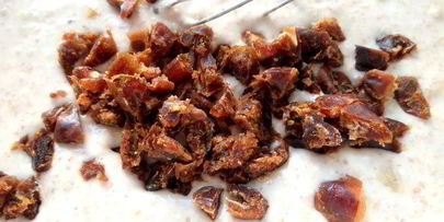 постные оладушки с финиками и бананами