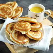 Рецепт Пышные оладьи на сыворотке