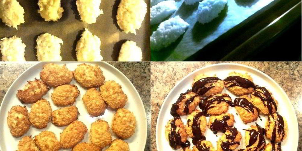 Рецепт кокосовое печенье с шоколадной глазурью