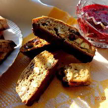 Рецепт Овсяные бискотти с орехами, бананами и финиками