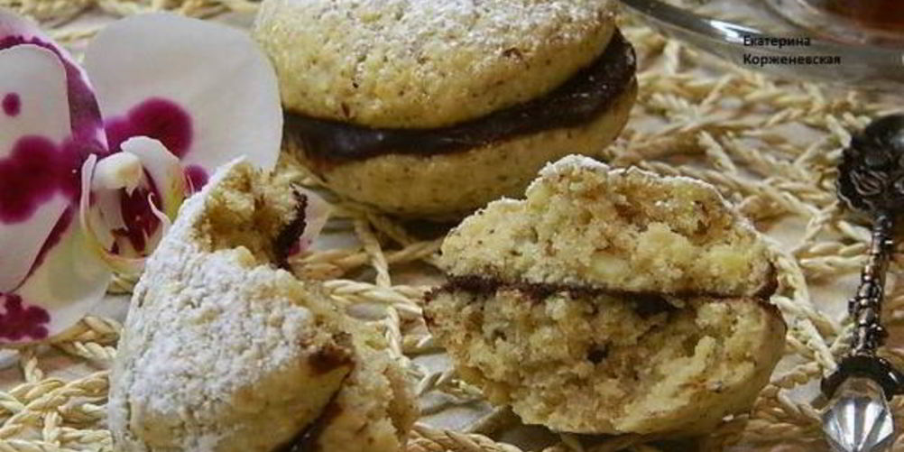 Рецепт печенье ореховое с шоколадной начинкой