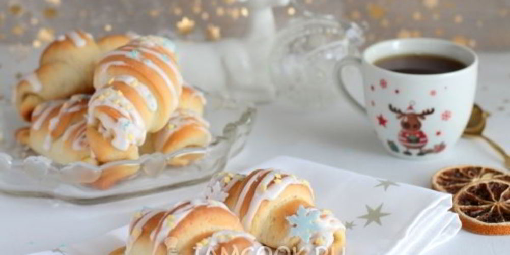 Рецепт рогалики с жареными яблоками