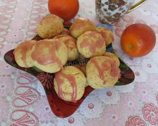 Творожно апельсиновое печенье с глазурью