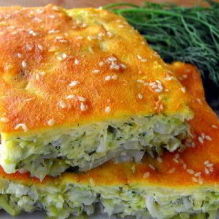 Быстрый наливной пирог с капустой