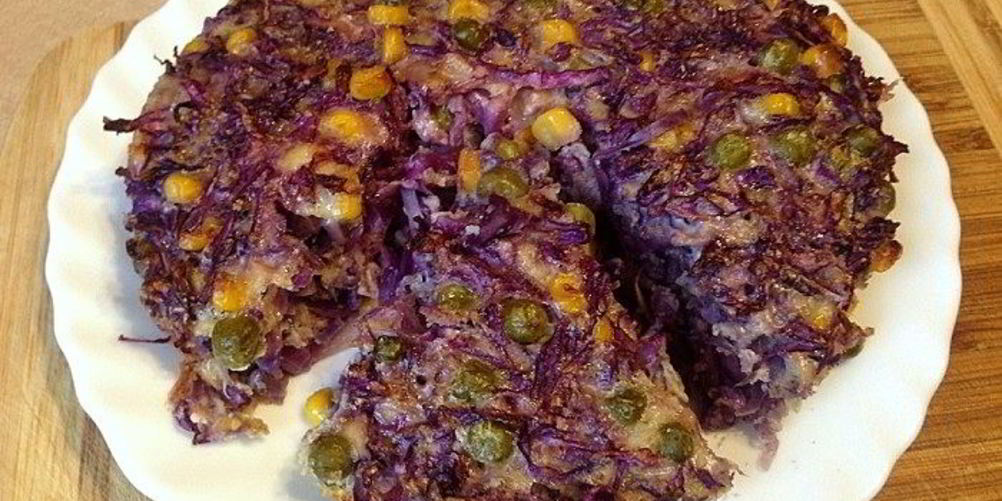 Рецепт диетического киша иза краснокочанного капуст