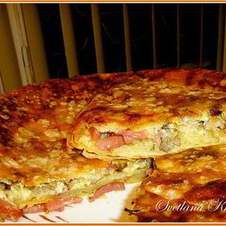 Грибной пирог в лаваше