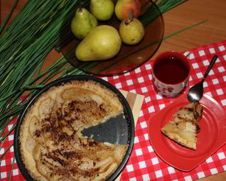 Грушевый пирог без яиц