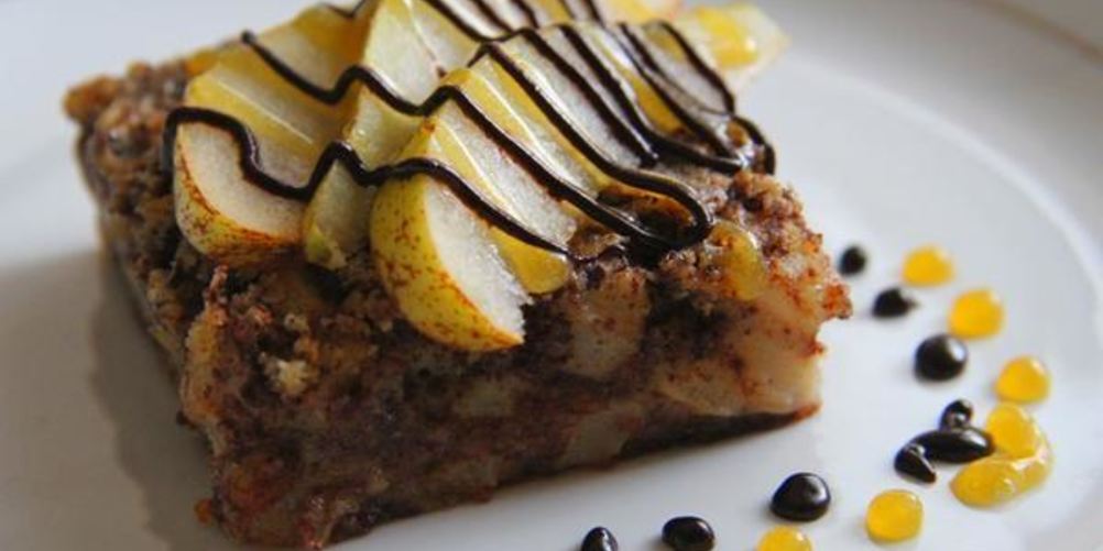 Рецепт грушевый пирог с миндалем и шоколадом