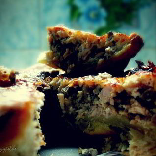 Лоранский пирог с курицей и грибами