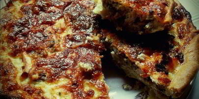 лоранский пирог с курицей и грибами