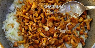 открытый пирог с лисичками и цукини на ароматном тесте