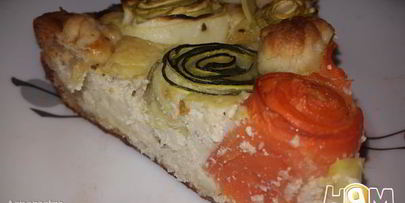 пирог-букет из цуккини, кабачка и моркови