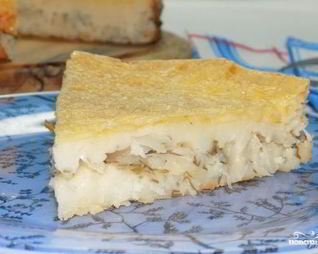 Пирог с капустой заливной на кефире