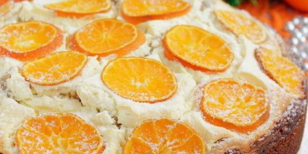 Рецепт пирог с мандаринами на рождество