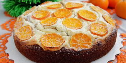 пирог с мандаринами на рождество
