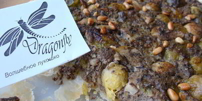 пирог с печенью и брюссельской капустой