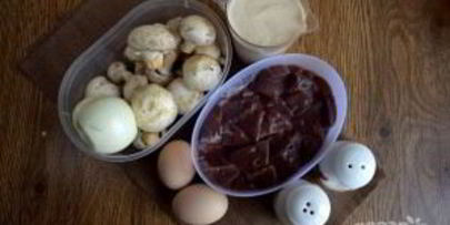 пирог с печенью и грибами