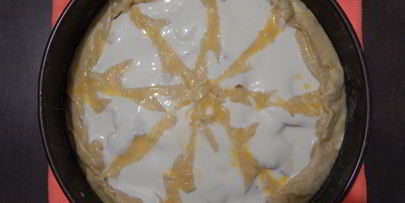 пирог с яблоком и творожной начинкой