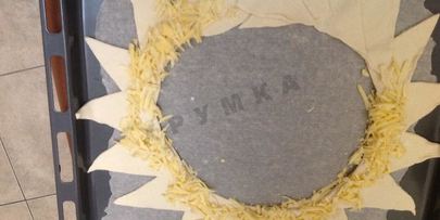 пирог солнышко с курицей и грибами