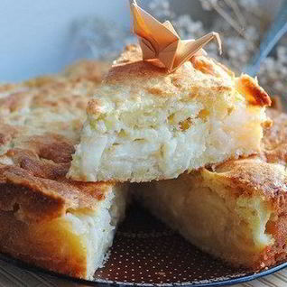 Пирог творожный с яблочной начинкой